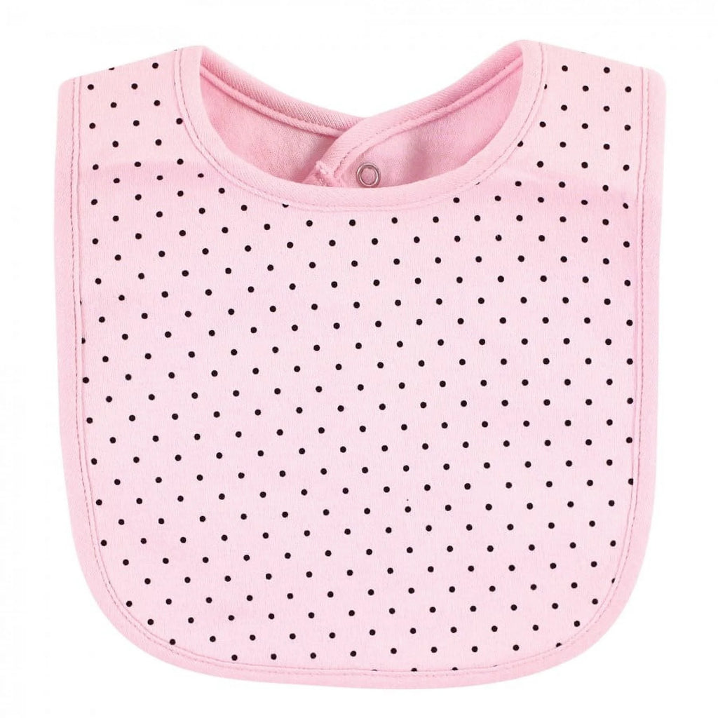 Hudson Baby Infant Girl Cotton Bib and Headband, Toile, 0-6 Months