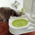 Automatic Pet Feeder and Water Dispenser with Integrated Round Plastic Bowl for Cat Food Storage