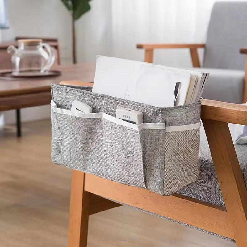 Canvas Baby Crib Organizer Bed Hanging Storage Bag for Baby Essentials Multipurpose Baby Bed Organizer Hanging Diaper Toy Tissue