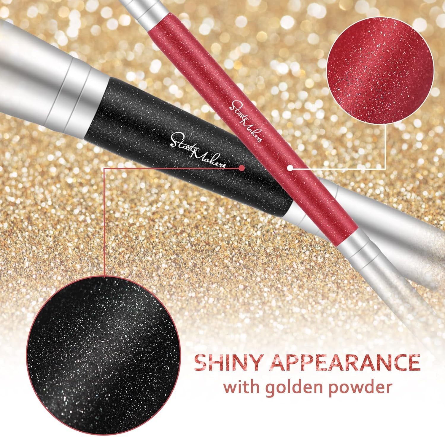 Makeup Brushes Dual-Ended Foundation Brush - START MAKERS 2-In-1 Concealer Brush Face Eyebrow Eyeshadow Brush for Liquid, Powder, Buffing, Blending, Contouring Foundation Make up Brushes(2Pcs)