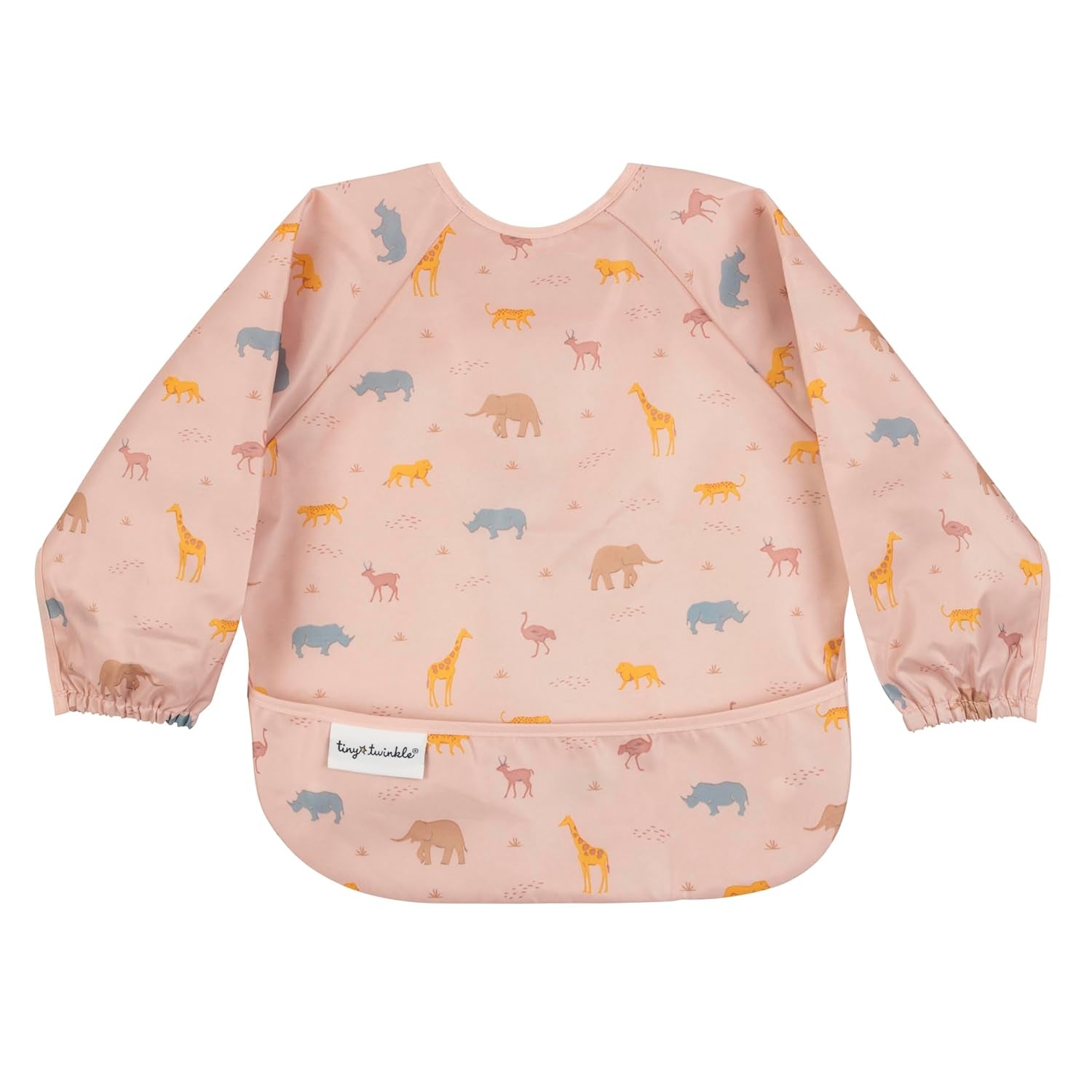 Tiny Twinkle Long Sleeve Bib for Babies & Toddlers | Waterproof Smock Bib for Eating | Machine Washable & Mess-Proof Feeding Essentials | Newborn Shower Gift (Dinosaur, 2-4Y)