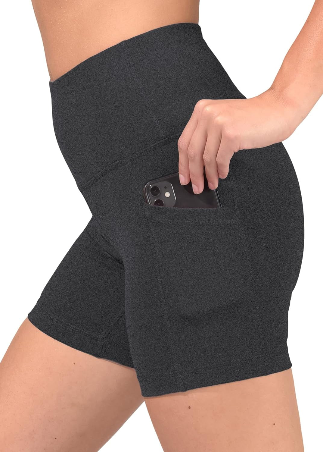 90 Degree by Reflex Womens High Waisted Biker Shorts with Side Pockets Workout Shorts 5”, 7”, 9”