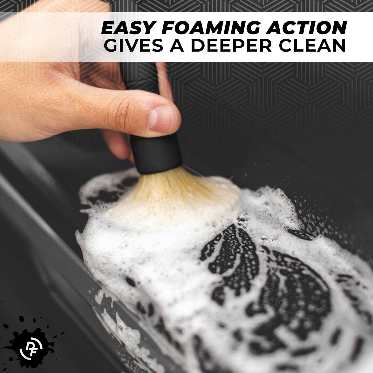 Detail Factory Boar Hair Detailing Brush Set - Ultimate Scrubbing Power for Interior, Exterior, Engine Bay, Wheels & Exhaust Tips with Comfortable Grip