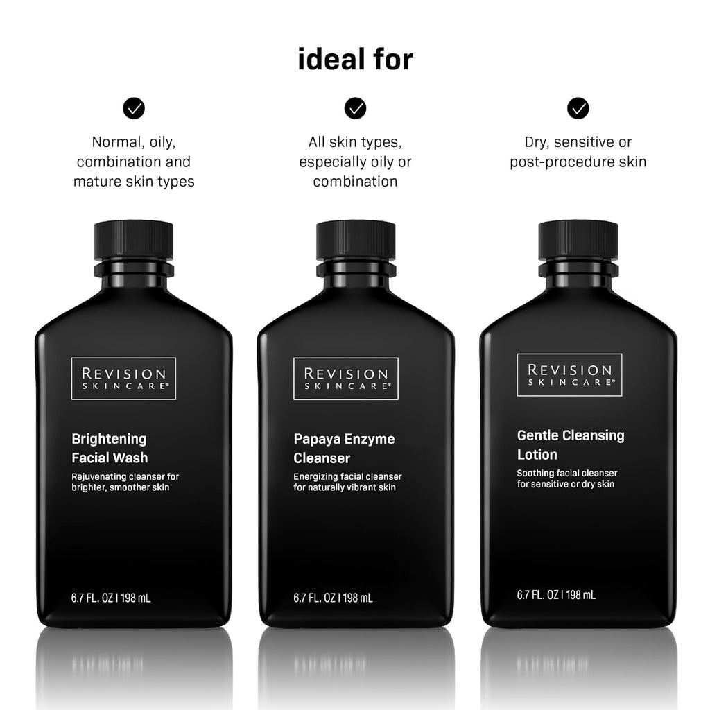 Revision Skincare Papaya Enzyme Cleanser, Energizing Facial Cleanser with Salicylic Acid, Soothing and Exfoliating