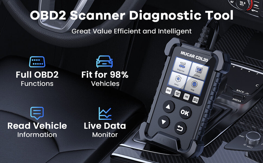 MUCAR CDL20 OBD2 CAN OBDII Auto Car Code Reader Diagnostic Scanner Tool Engine