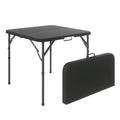 34" Square Folding Table,Fold-In-Half Plastic Card Table,Picnic Party Event Dining Camp Table for Indoor Outdoor,Black