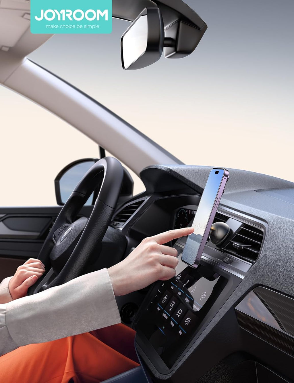 JOYROOM Magnetic Car Mount for MagSafe - All-Metal Strong Magnet Phone Holder for iPhone 16/15/14/13/12 - Perfect for Dash Installation