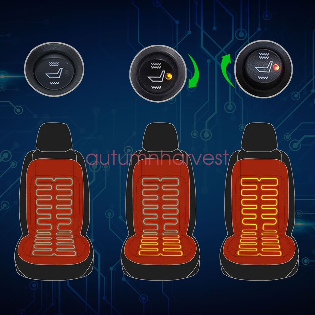 12V Universal Round Heated Seat Kit with 2 Seats and 4 Heating Pads