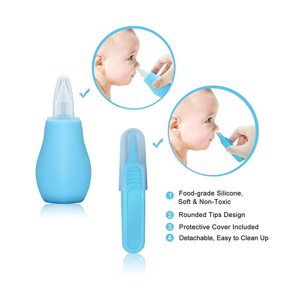 Baby Grooming Healthcare Kit Baby Safety Care Set Nail Clipper Brush Comb Scissors Thermometer Nasal Aspirator Finger Toothbrush Baby Essentials Nursery Kit for Newborn Girl Boys (Blue)