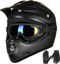 ILM Youth Kids ATV Motocross Helmet Goggles Sports Gloves Dirt Bike Motorcycle off Road DOT Approved B07 (Youth-L, Matte Black)