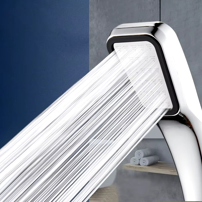 300-Hole Pressurized Handheld Square Showerhead - Water-Saving Rainfall Spray Nozzle for Bathroom Accessories