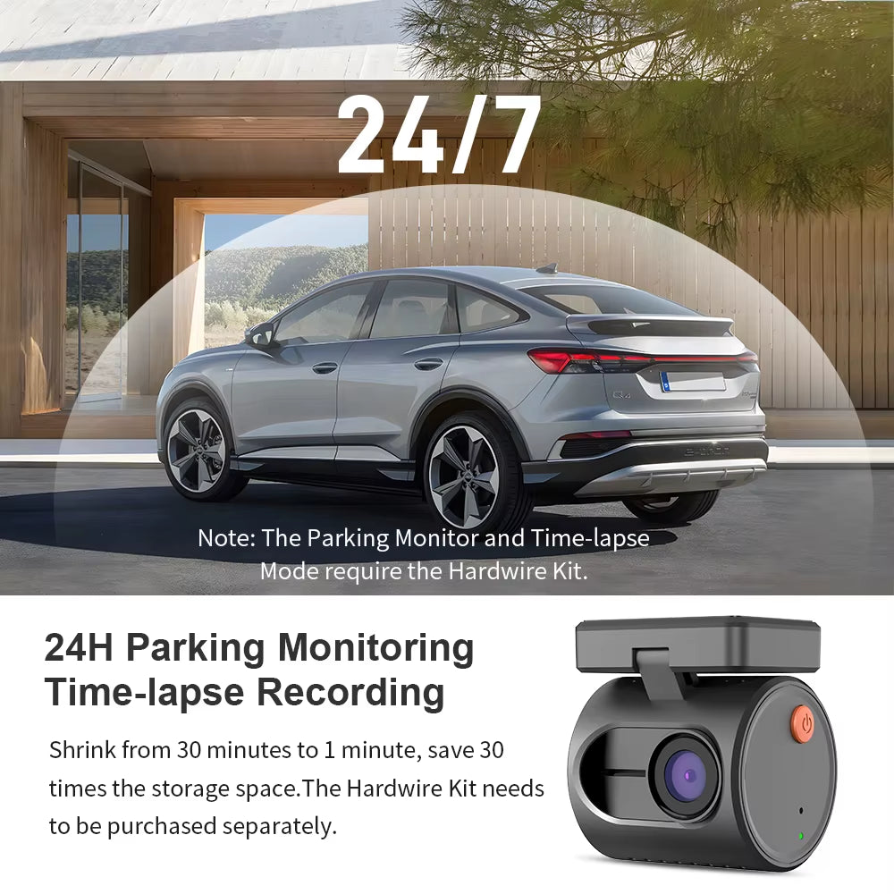 2K Dash Camera for Cars DVR KAWA Dash Cam MINI 3 Video Recorder Emergency Voice Control Night Vision Wifi APP Monitor Dashcam