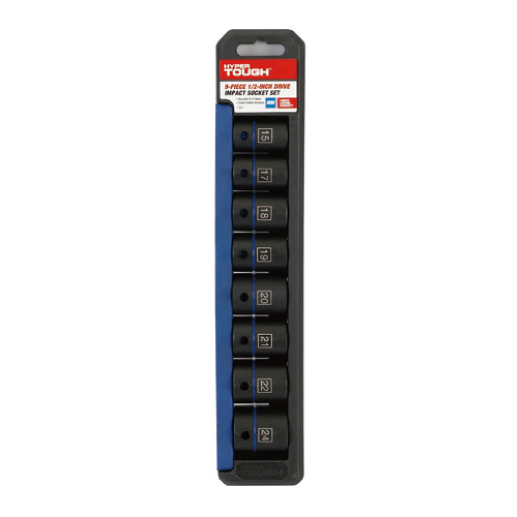Hyper Tough 9-Piece 1/2-Inch Drive Metric Impact Socket Set (Mm)