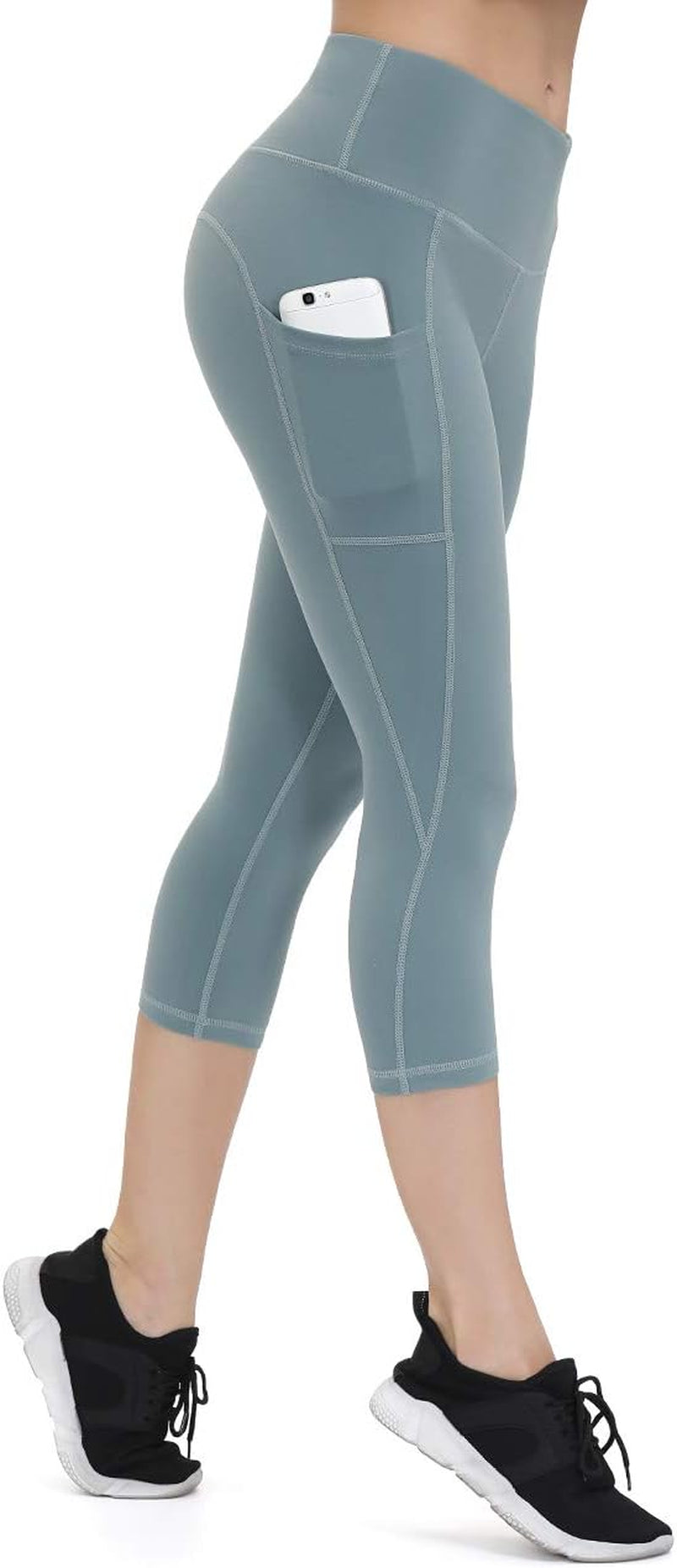 ALONG FIT Anti-Nail Leggings for Women, Non-See-Through Yoga Pants with Phone Pockets, Tummy Control Full-Length/Capri Tights