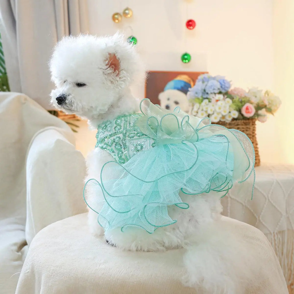 Elegant Princess-Inspired Pet Dress for Small Dogs and Cats - Ideal for Weddings and Special Occasions
