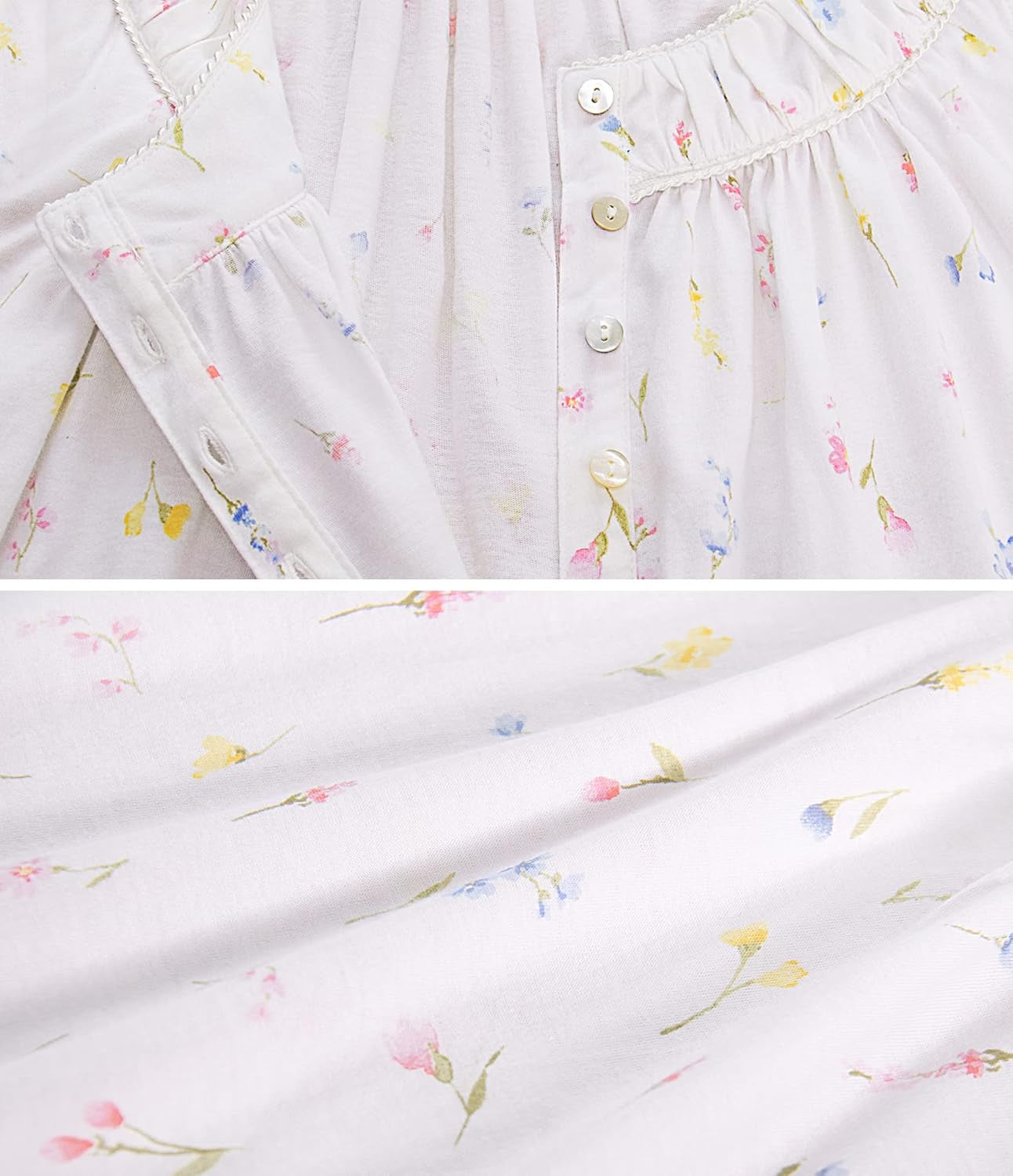 IZZY + TOBY 100% Cotton Nightgowns for Women Soft Ladies Gowns Sleepwear Long Sleeveless Nightgown