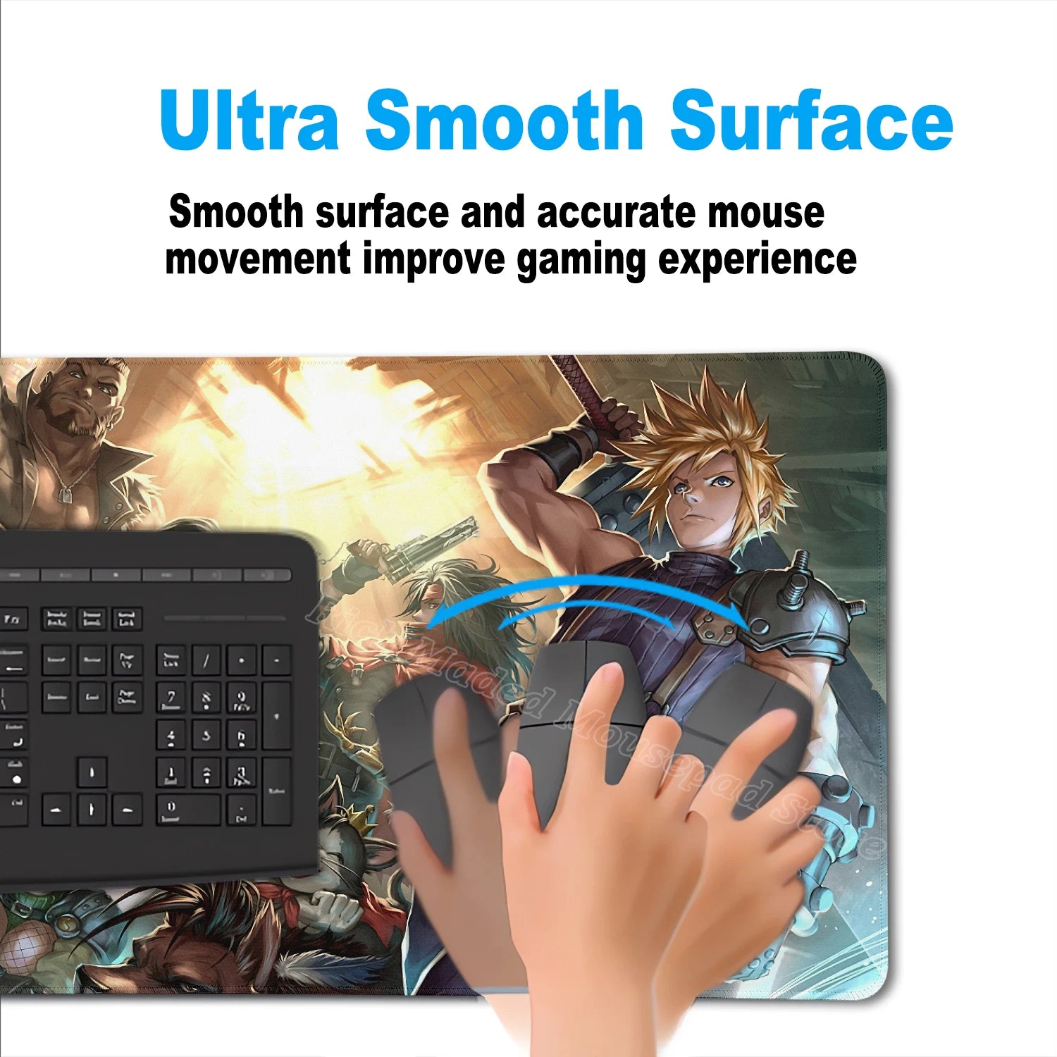 90x40 cm Final Fantasy VII Lockhart Large Mousepad - XL Gaming Desk Mat for PC and E-Sports Accessories