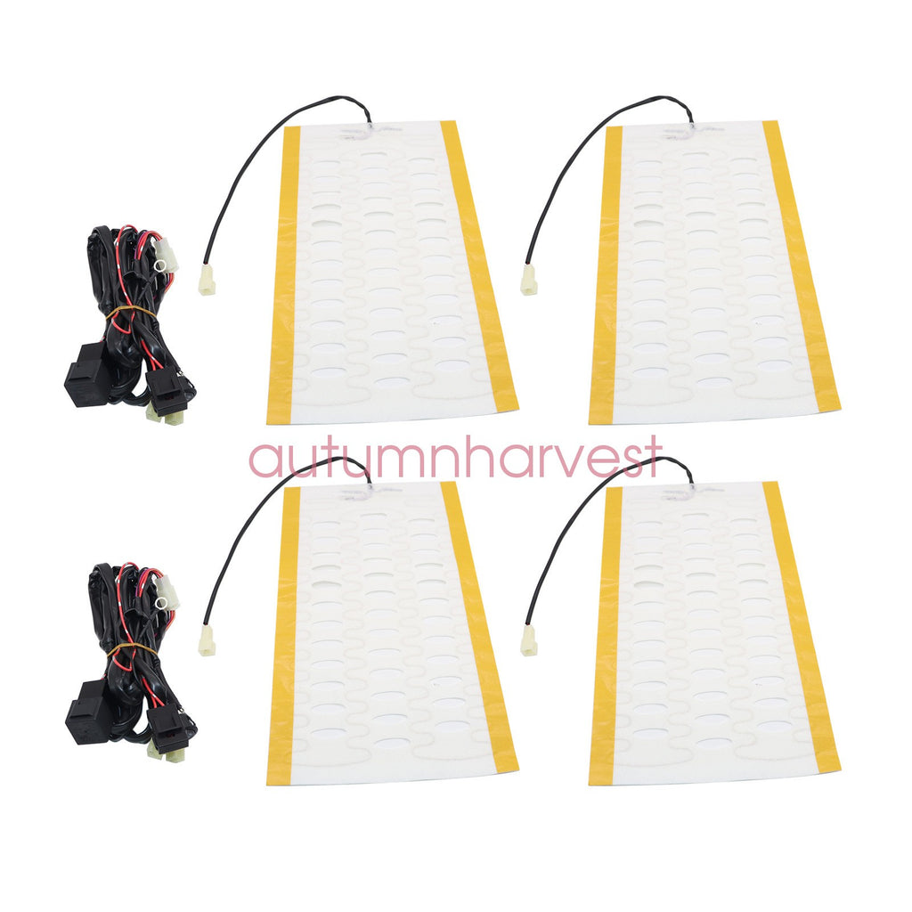 12V Universal Round Heated Seat Kit with 2 Seats and 4 Heating Pads
