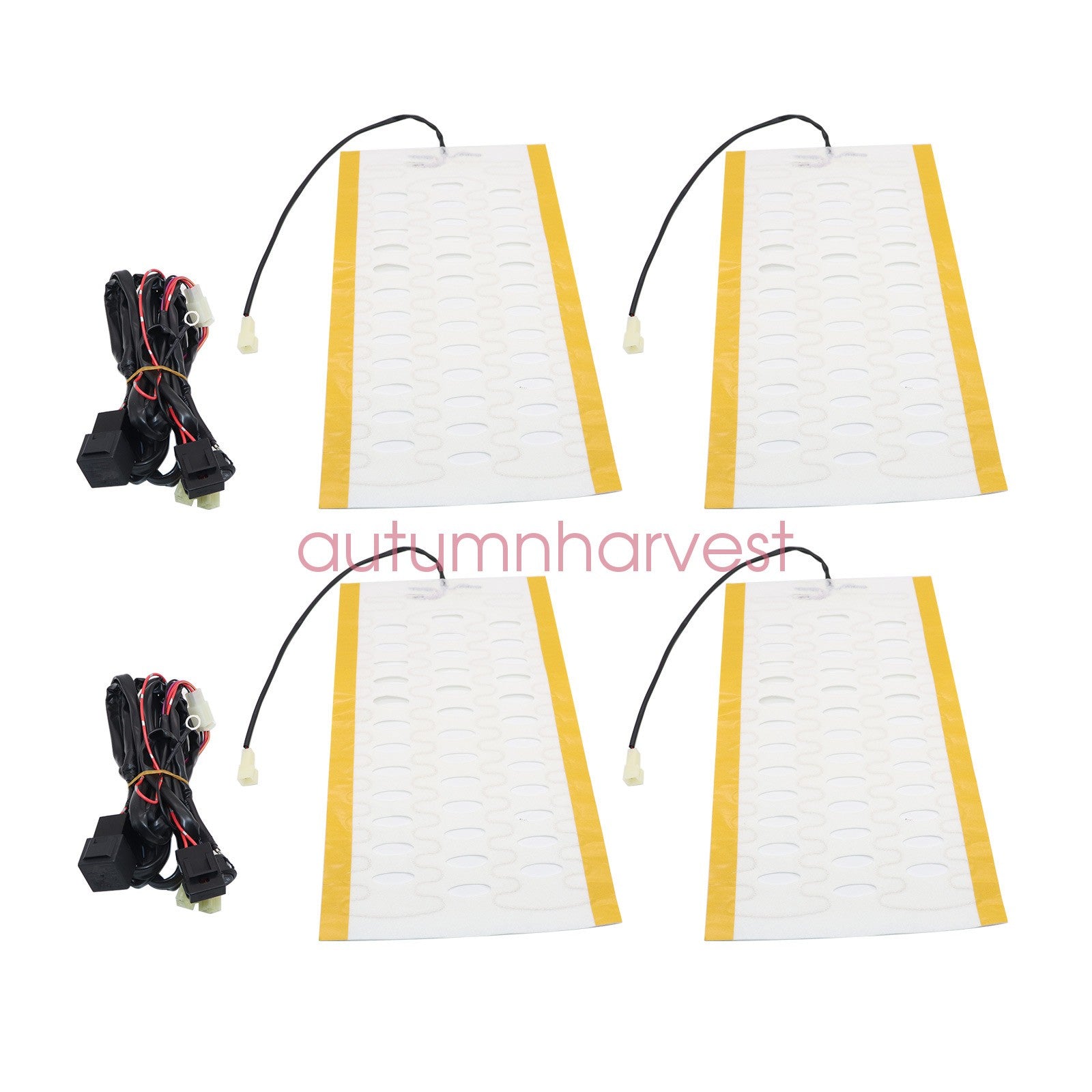12V Universal Round Heated Seat Kit with 2 Seats and 4 Heating Pads