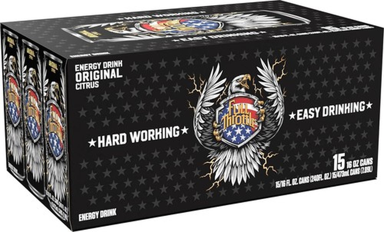 Full Throttle Citrus Energy Drink - 16 Fl Oz (Pack of 15)