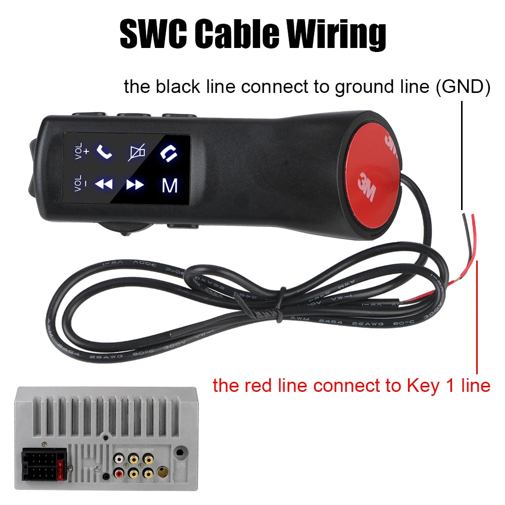 12V Car Steering Wheel Buttons 7/8 Keys Switch Control for Car Radio Music Phone DVD Navigation Remote Controller Universal