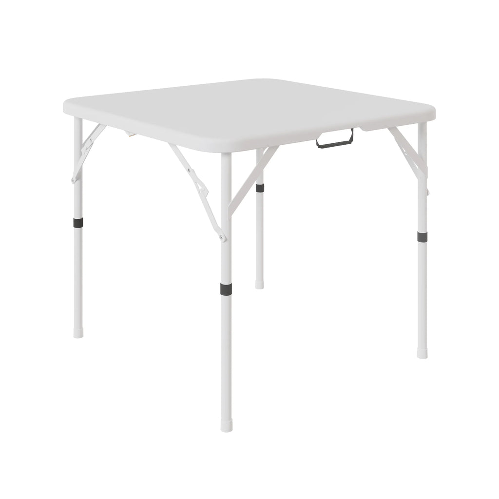 34" Square Folding Table,Fold-In-Half Plastic Card Table,Picnic Party Event Dining Camp Table for Indoor Outdoor,White