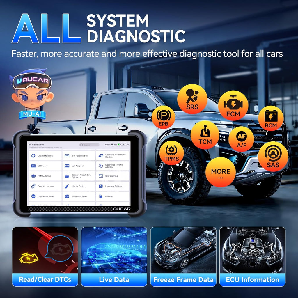 MUCAR 892BT Ai-Assisted Bidirectional Scan Tool, Full System OBD2 Scanner, Bi-Directional OBD2 Scanner Diagnostic Tool,Ecu Coding, 35 Services, FCA Autoauth, CANFD and DOIP, Free Lifetime Upgrade