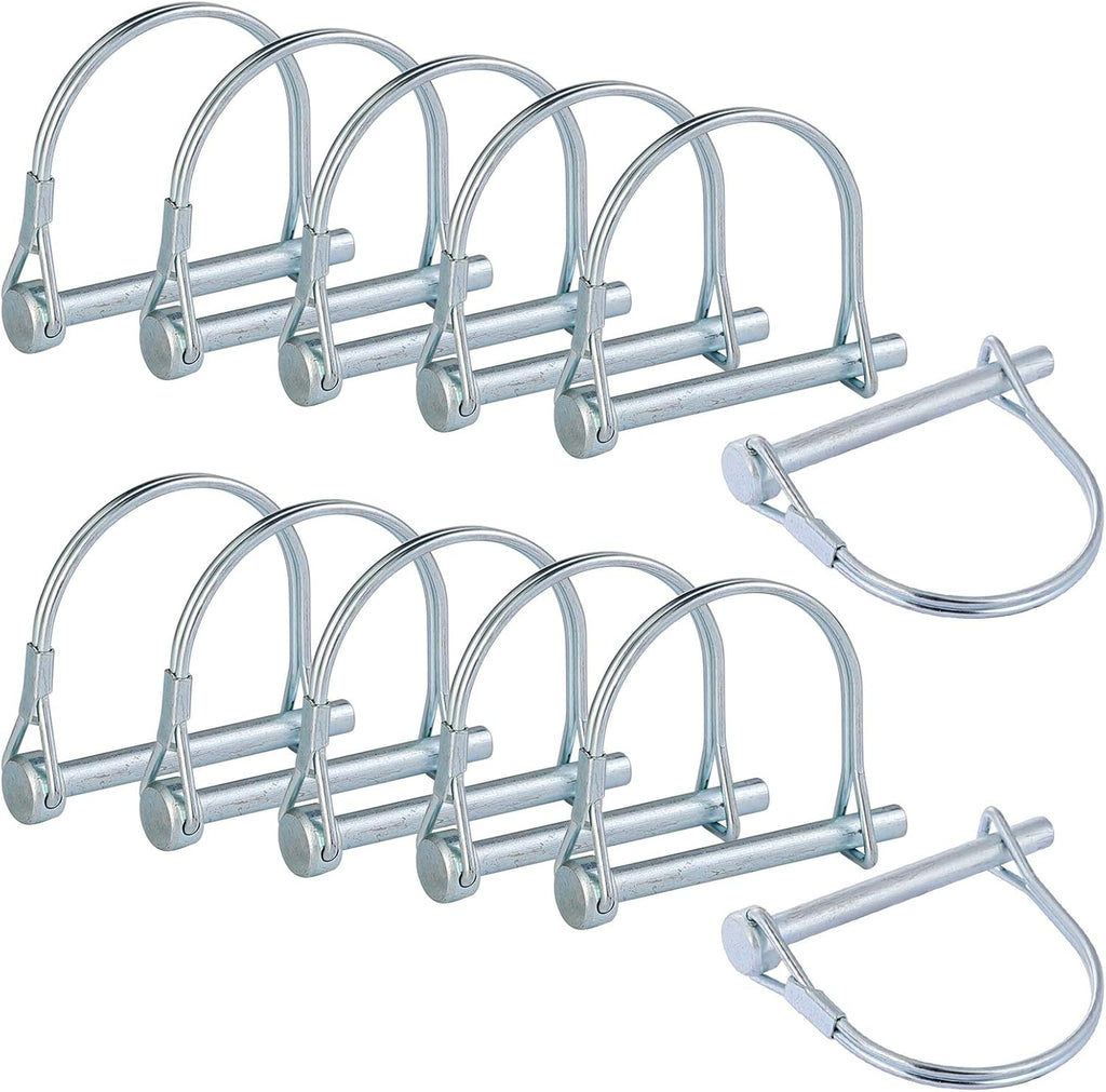 12-Pack Heavy-Duty 1/4 Inch Wire Lock Pins for Safety Coupler Pin Shaft Locking