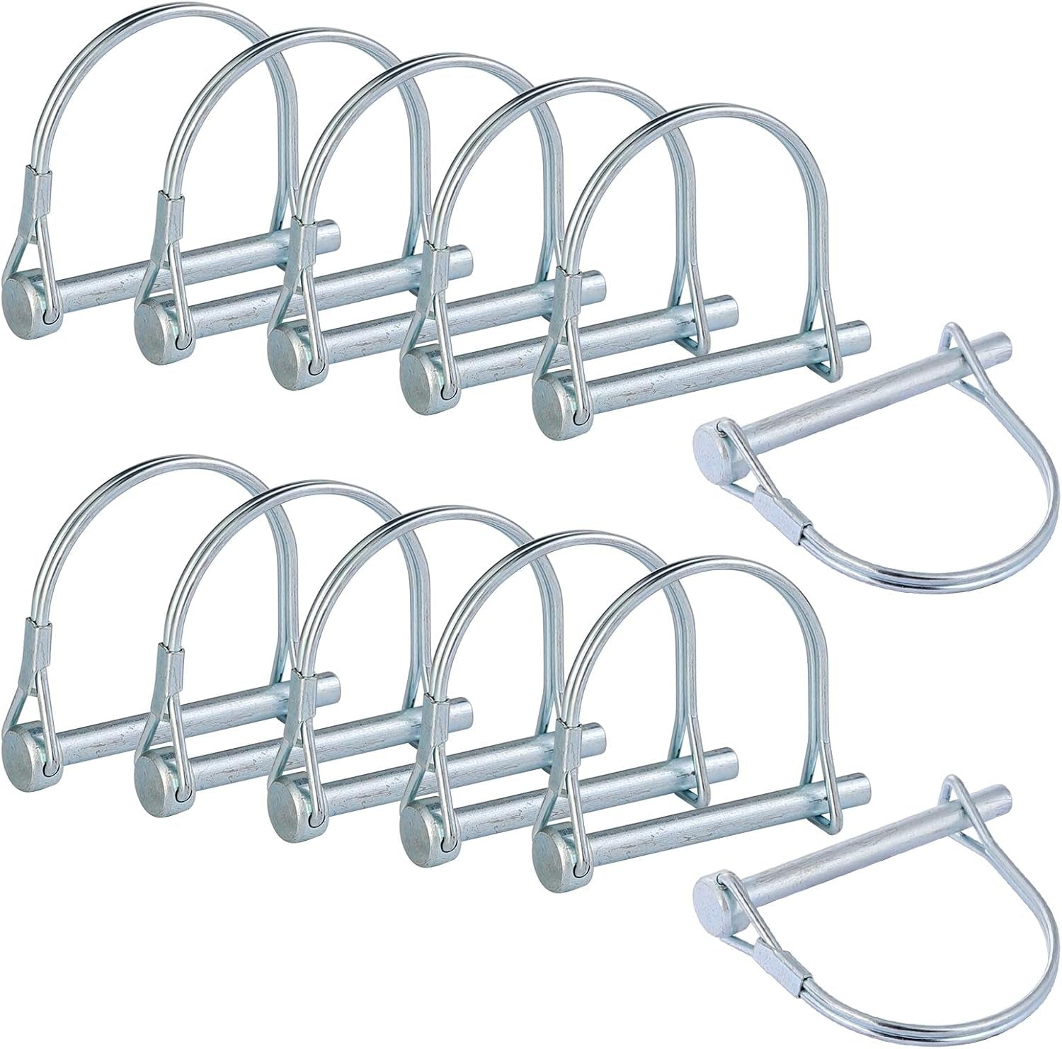12-Pack Heavy-Duty 1/4 Inch Wire Lock Pins for Safety Coupler Pin Shaft Locking