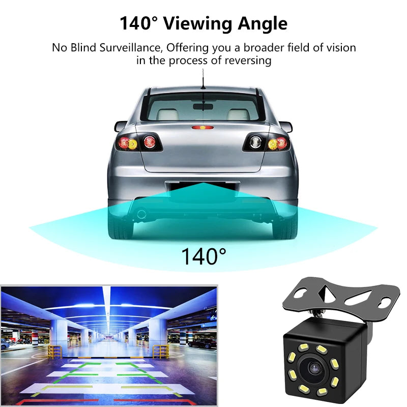 High-Definition Waterproof Rear Camera for Driving Recorders - 140° Wide Angle, Night Vision & Parking Monitoring