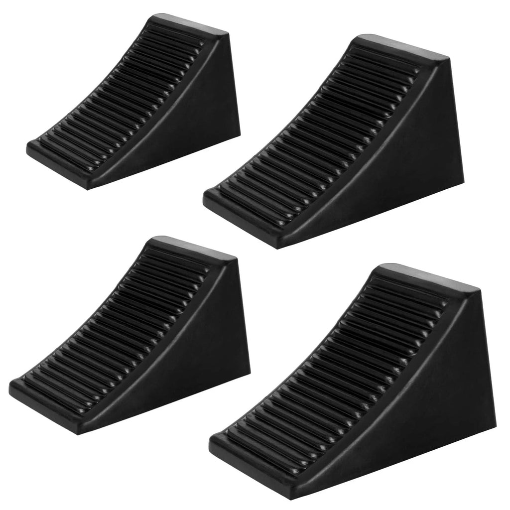 4-Pack Heavy-Duty Solid Rubber Wheel Chocks for Trailers and RVs