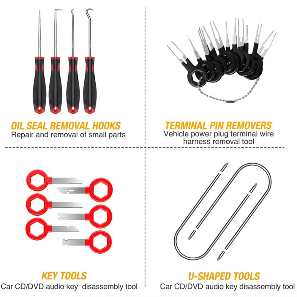 Auto Trim Removal Tool Car Door Panel Dash Audio Radio Removal Tools Kit Automotive Pry Tools Kits Auto Upholstery Repair Kit