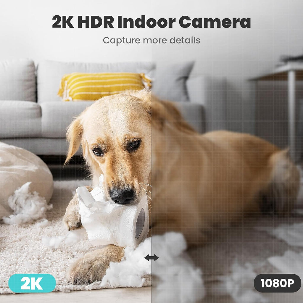 Litokam 2K Indoor Camera, 360 Pan/Tilt Home Security Cameras with Motion Detection, Pet Cam with Phone App, Baby Monitor with Night Version, Wifi Camaras, Two Way Audio, Work with Alexa, 2 Pack