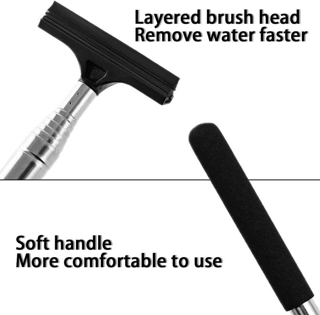 Ultimate Car Rearview Mirror Wiper & Telescopic Squeegee - Portable Water Cleaner for All Vehicles (Black)