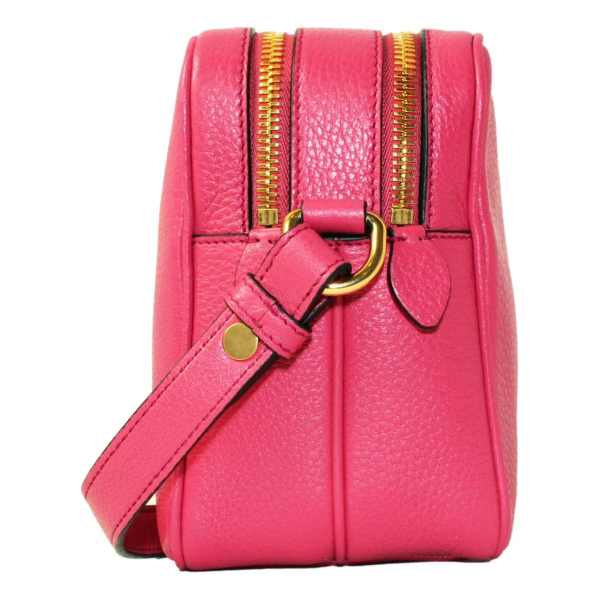 New Prada Peonia Pink Vitello Phenix Leather Double Zip Crossbody 1BH079