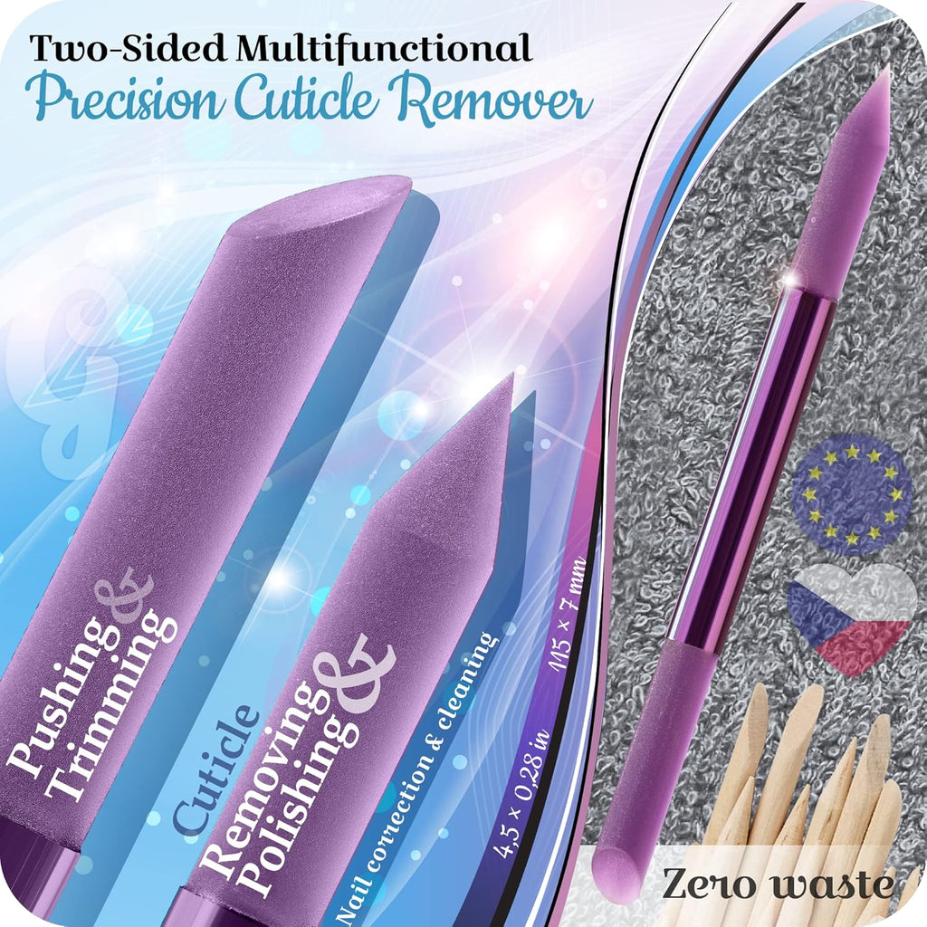 GLADZY Professional Glass Cuticle Pusher - Durable Manicure Stick with Genuine Czech Quality for Effortless Cuticle Removal