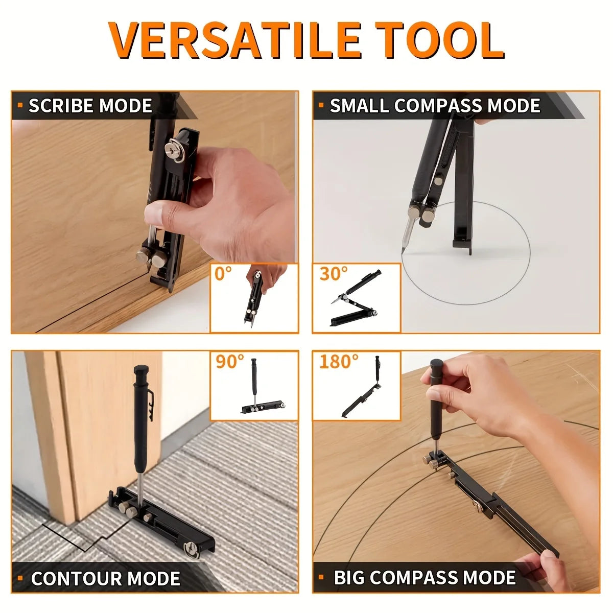 Carpentry Graffiti Line Measuring Hand Tools Multi-Function Scribing Tool Aluminum Alloy Scribe Tool with Deep Hole Pencil