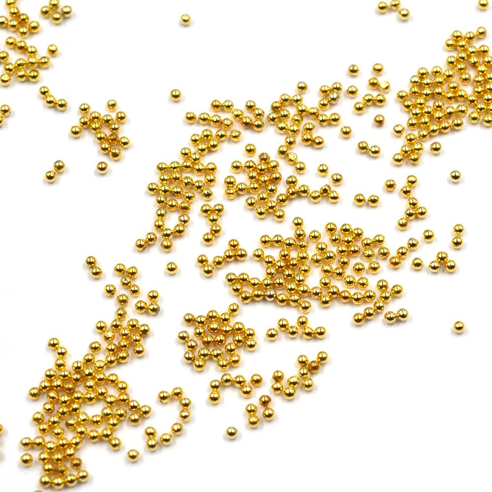 2Pcs Metallic Caviar Nail Beads in Gold & Silver - Perfect for 3D Nail Art Decoration!