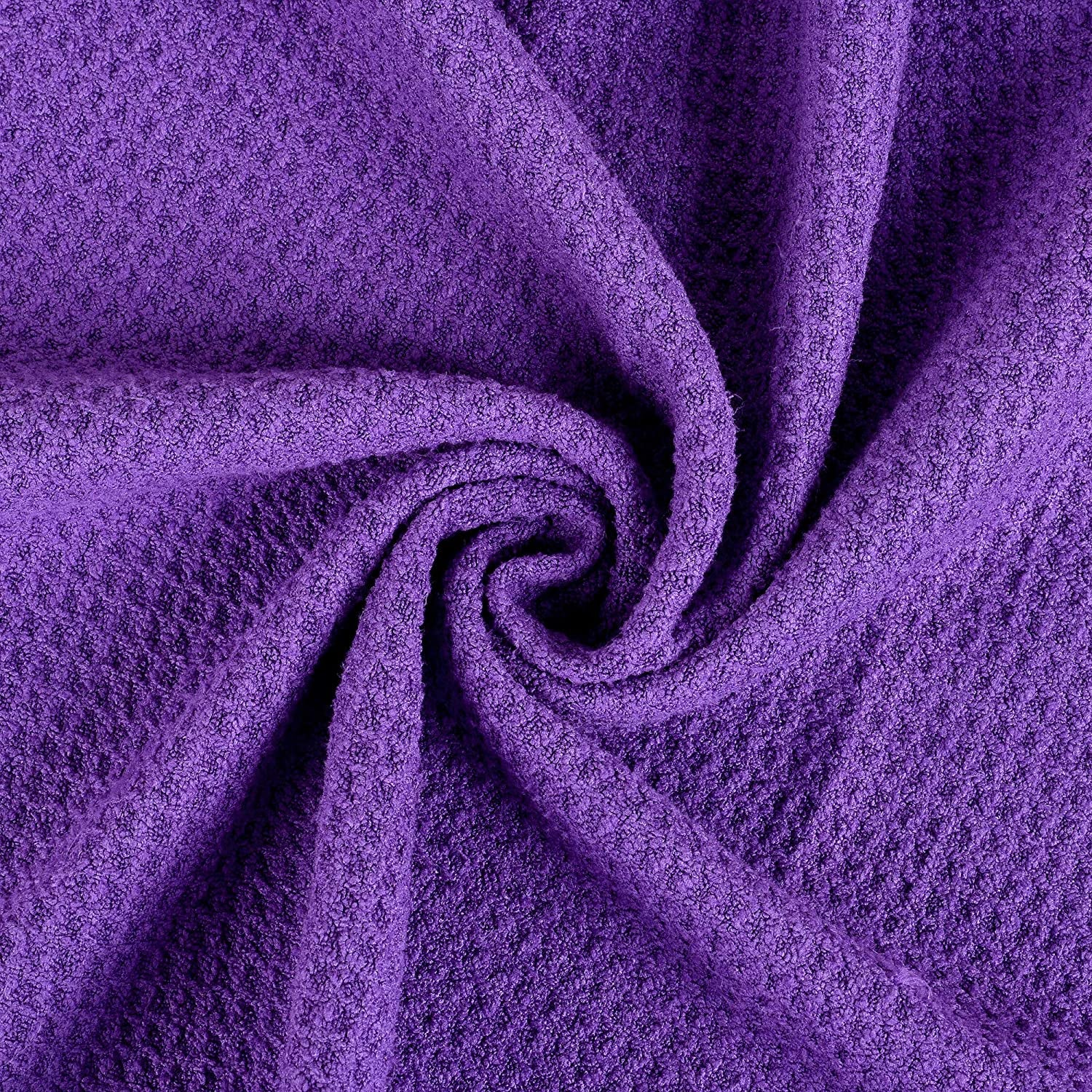 Mile High Life Tri-Fold Golf Towel | 16" X 24" | Premium Microfiber Fabric | Waffle Pattern | with Heavy Duty Carabiner Clip | for Men and Women (Purple)