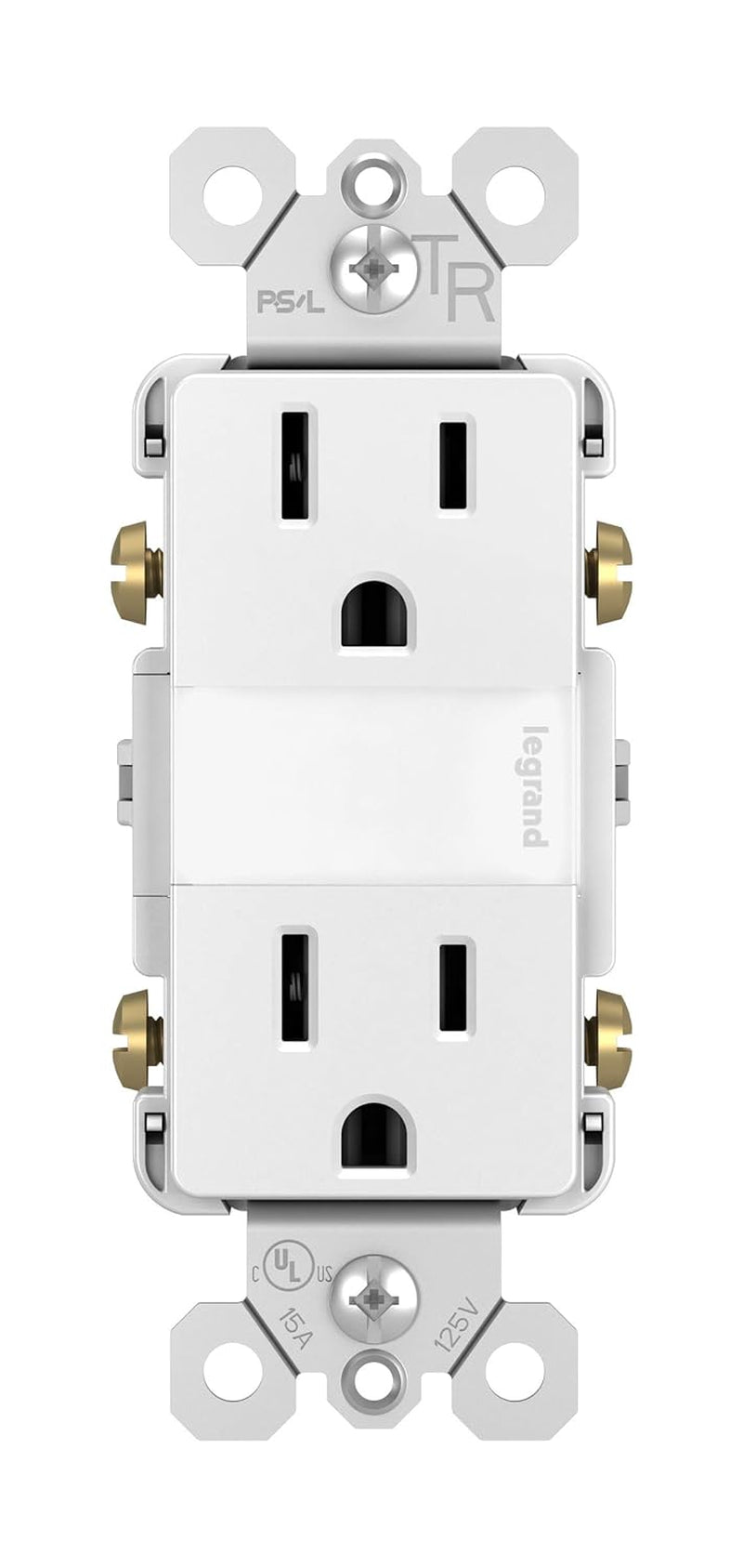 Legrand Radiant Adjustable LED Night Light Outlet - Safe, Tamper Resistant Design for Kids - White NTL885TRWCC6