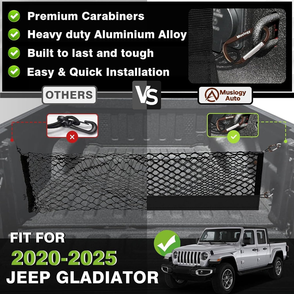 Truck Bed Cargo Net for Jeep Gladiator JT (2020-2025) - Premium Accessory
