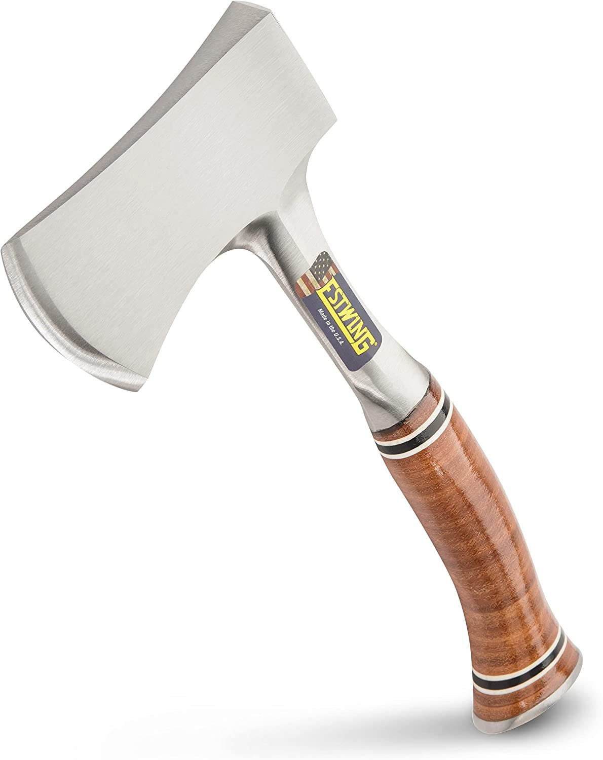 ESTWING 12" Sportsman's Axe - Durable Camping Hatchet with Forged Steel & Leather Grip - E14A