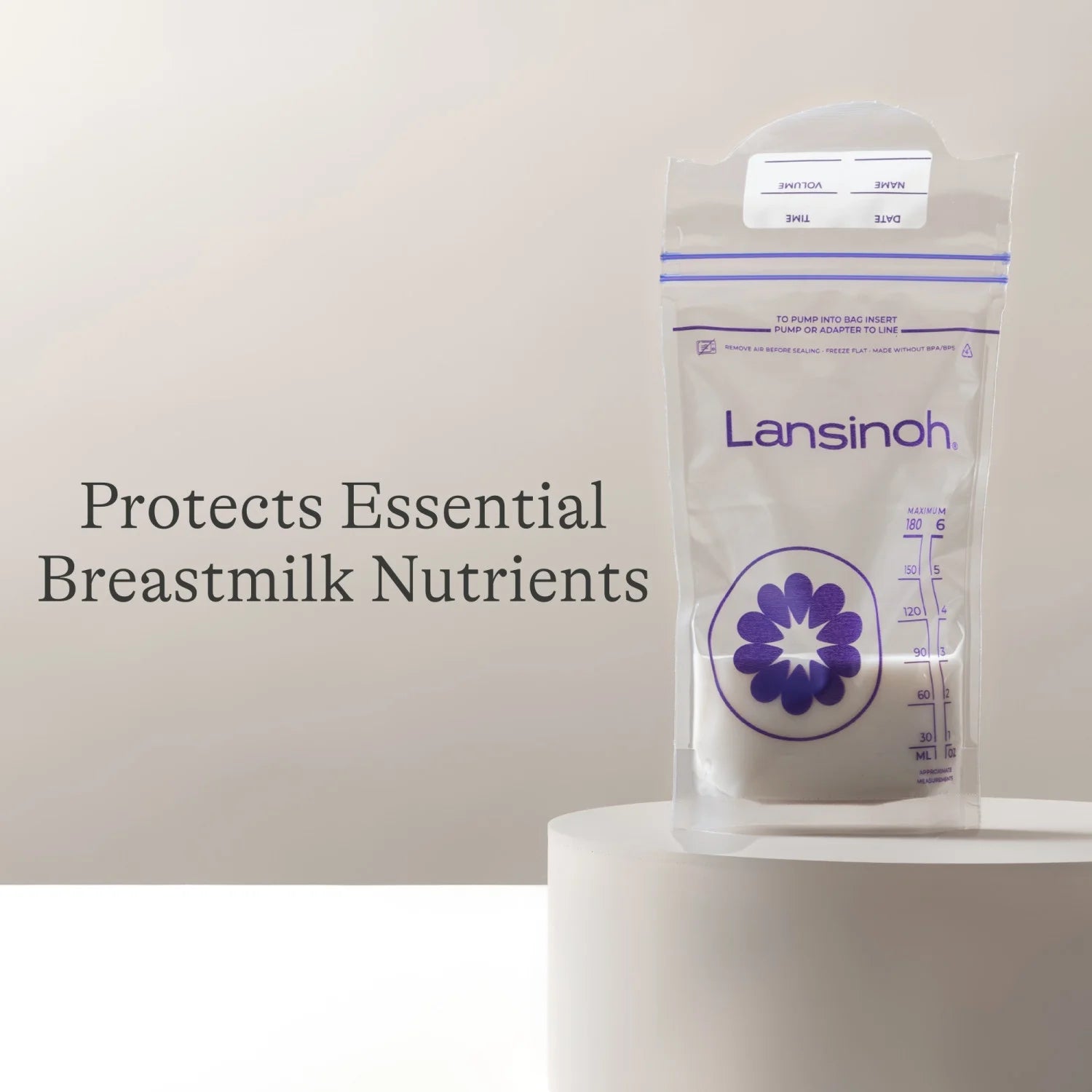 Lansinoh Breastmilk Storage Bags, Fast Freeze and Thaw, 50 Count, Baby Essentials, 6Oz