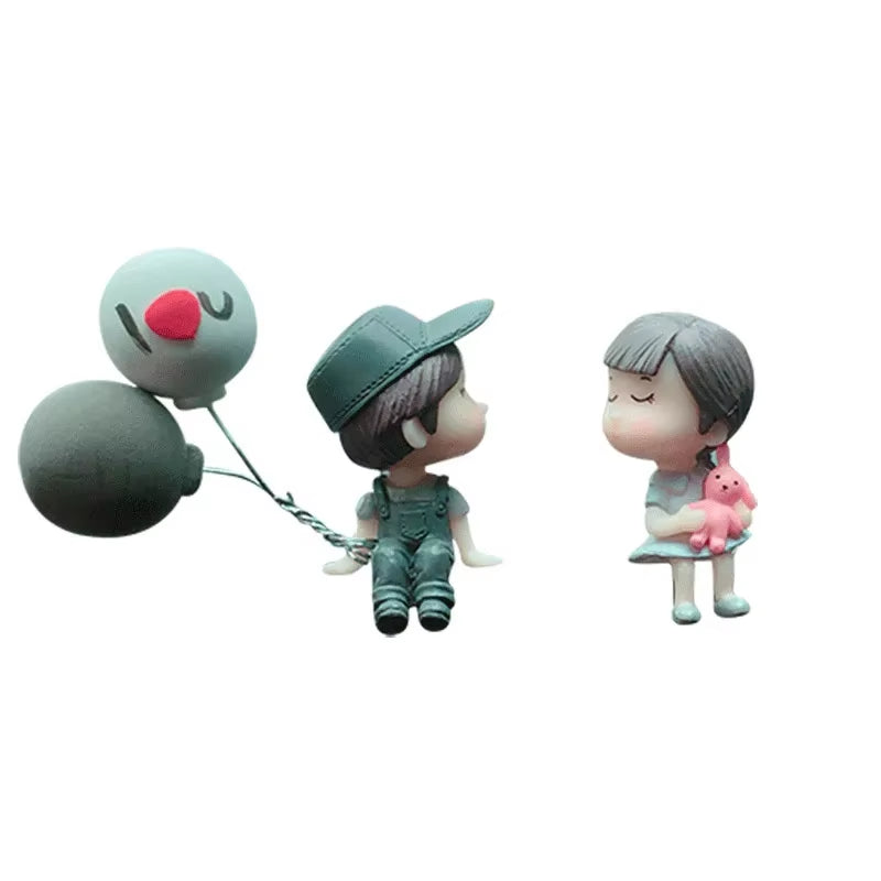 Car Accessories: Cartoon Couple Dolls for Cute Display and Balloon Decoration - Ideal Gifts for Men and Women