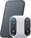 VIRTAVO XM1 Dual-Lens Solar Security Camera Outdoor Wireless, Starlight Night Vision, Smart AI Detection, 100% Wire-Free, IP65 Weatherproof, No Subscription, Local Storage, 2.4Ghz Wifi Surveillance