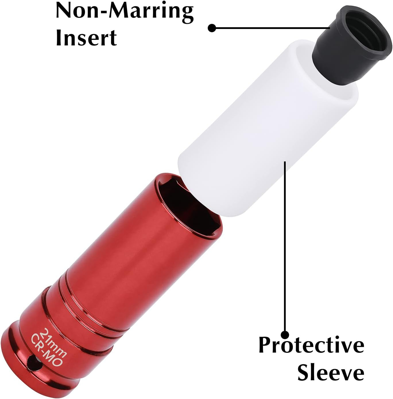 EMENTOL 7PCS 1/2" Drive Thin Wall Deep Wheel Protector Impact Socket Set, CR-MO, Lug Nut Impact Socket Set-17Mm, 19Mm, 21Mm, 22Mm, 23Mm, 24Mm, 27Mm