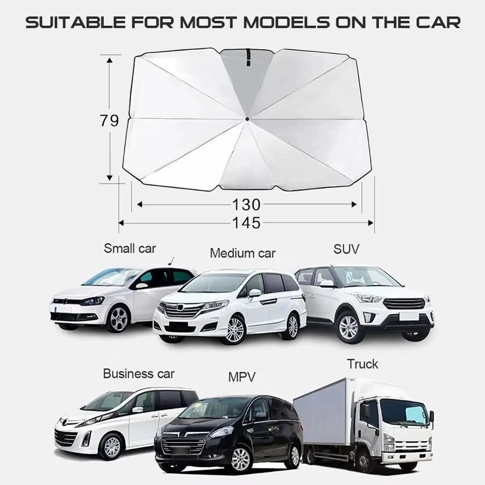 Premium Titanium Silver Front Windshield Sunshade - Thickened UV Protection Folding Accessory for Cars