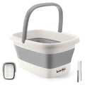 Beinilai Foldable Foot Soak Tub with Massage Acupoints - Portable Collapsible Foot Bath Basin with Handles, Perfect for Relaxation and Self-Care - Grey