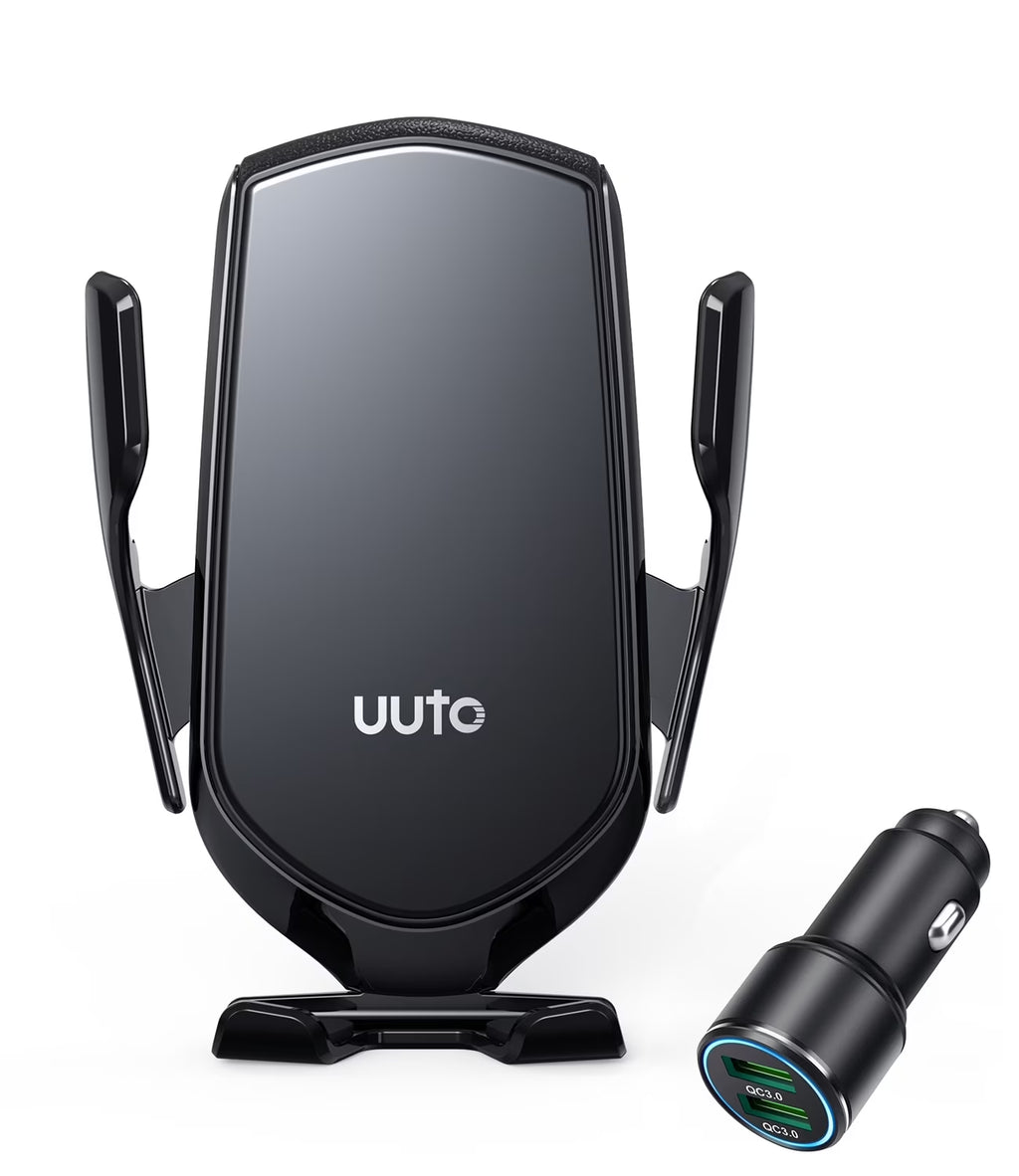 UUTO R2 Fast Wireless Charging Air Vent Iphone Samsung Car Mounts with Type-C Cable