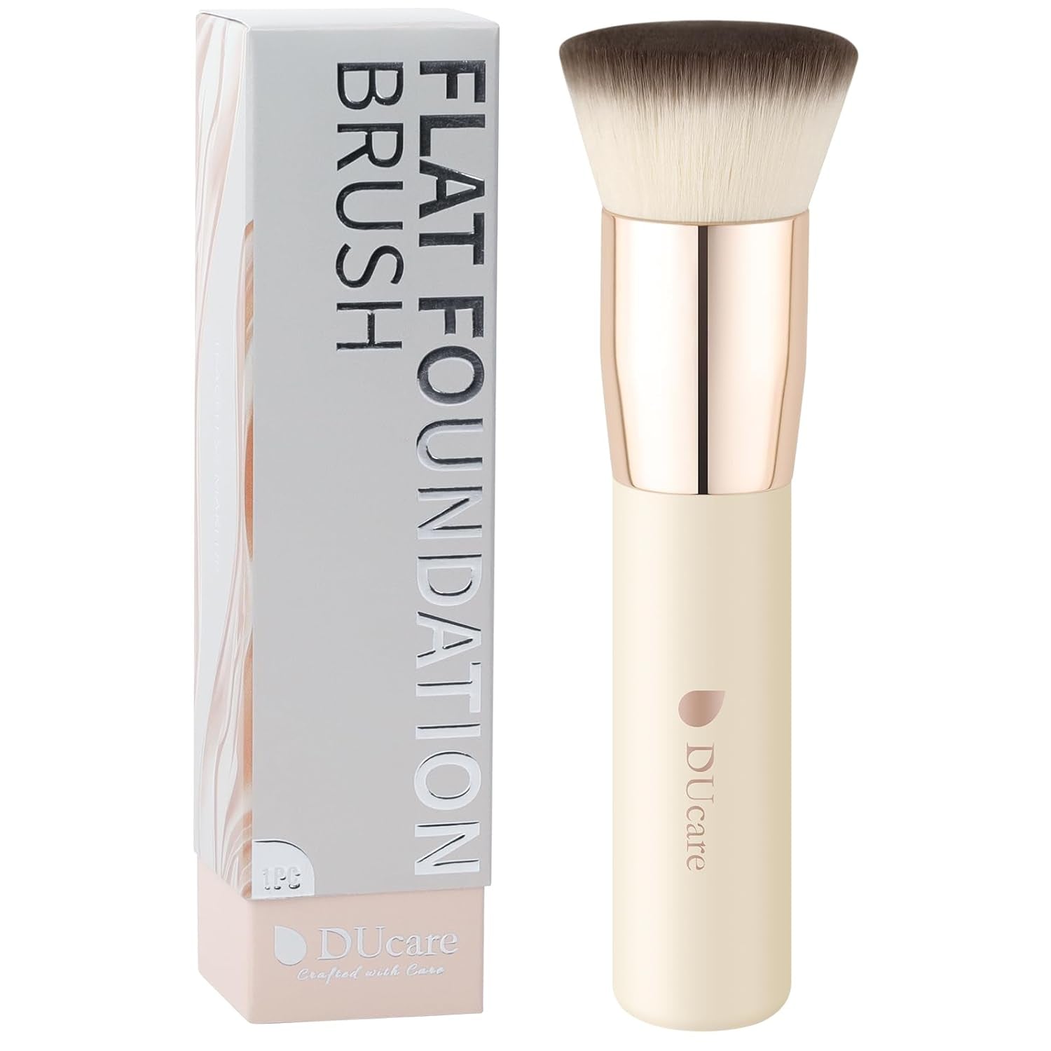 Ducare Premium Flat Top Kabuki Foundation Brush - Perfect for Liquid, Cream, and Powder Makeup - Stylish Pink Design